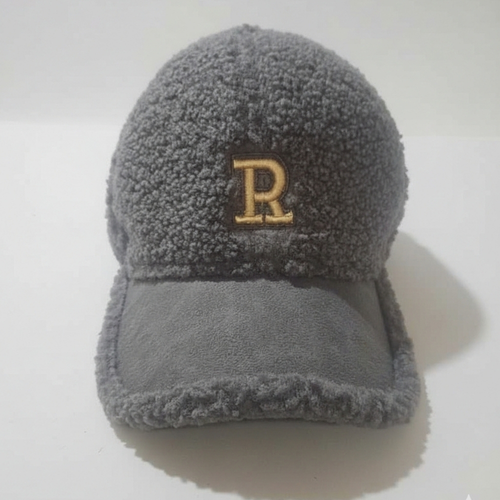Gray Fleece Cap with Gold R Logo